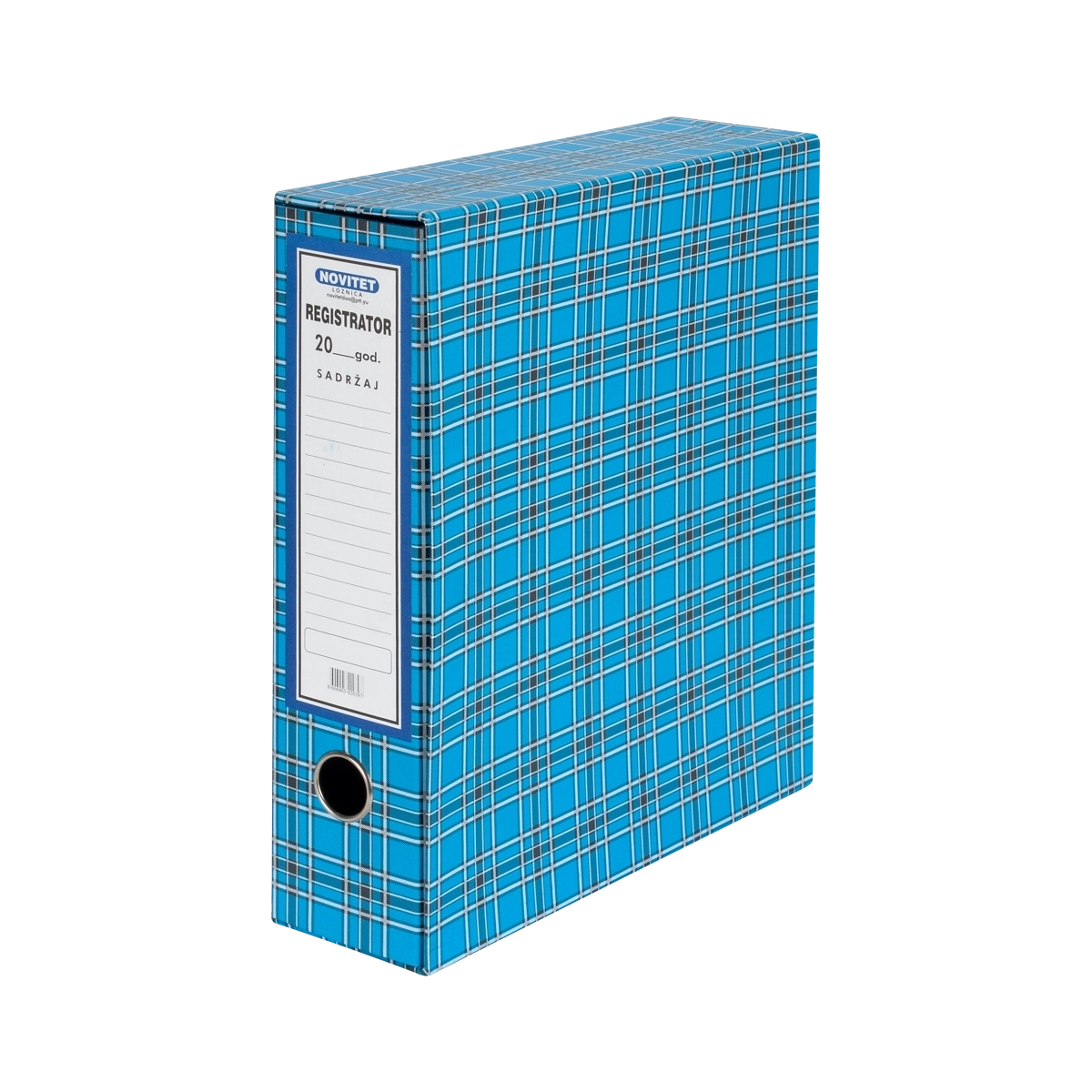 Registrator A4 NOVITET plavi karirani