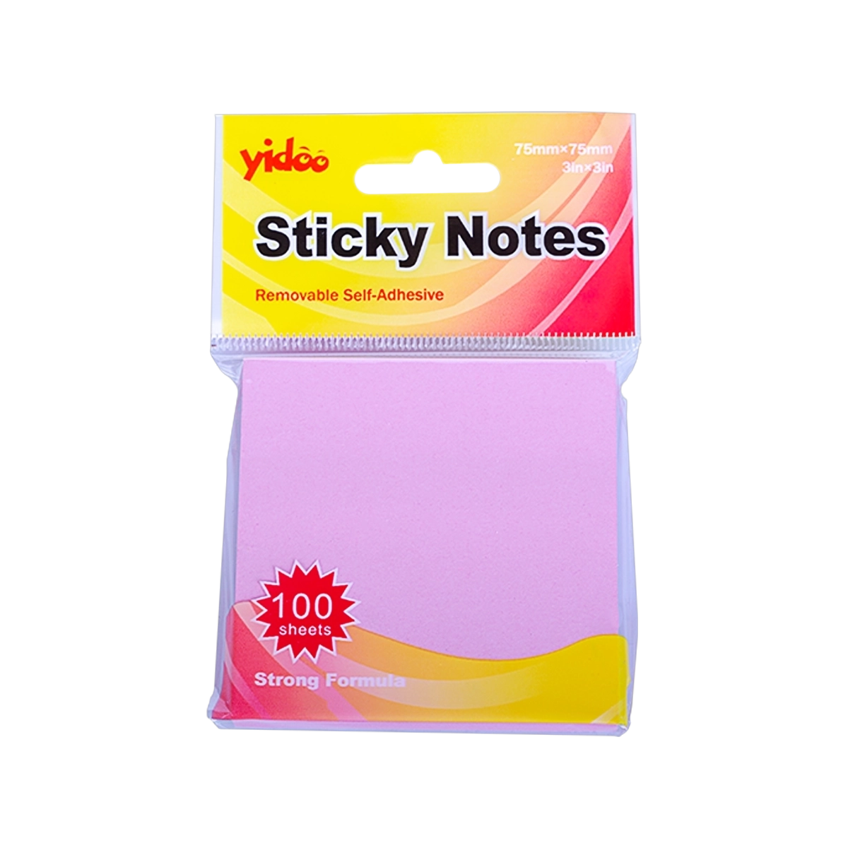 Samolepljivi blok roze 75x75mm 1/100